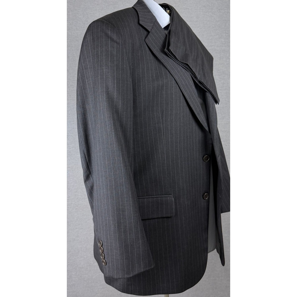 Brooks Brothers Mens Charcoal Pinstripe 2 Piece Suit 100% Super 110s 45 RG 37x29